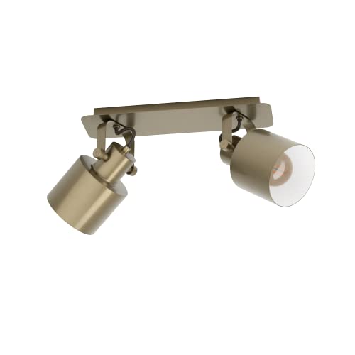 EGLO Deckenstrahler Southery, 2-flammige Deckenlampe mit schwenkbaren Spots, elegante Deckenleuchte aus brüniertem Metall, Deckenspot mit E27 Fassung EGLO Deckenstrahler Southery, 2-flammige Deckenlampe mit schwenkbaren Spots, elegante Deckenleuchte aus brüniertem Metall, Deckenspot mit E27 Fassung von EGLO
