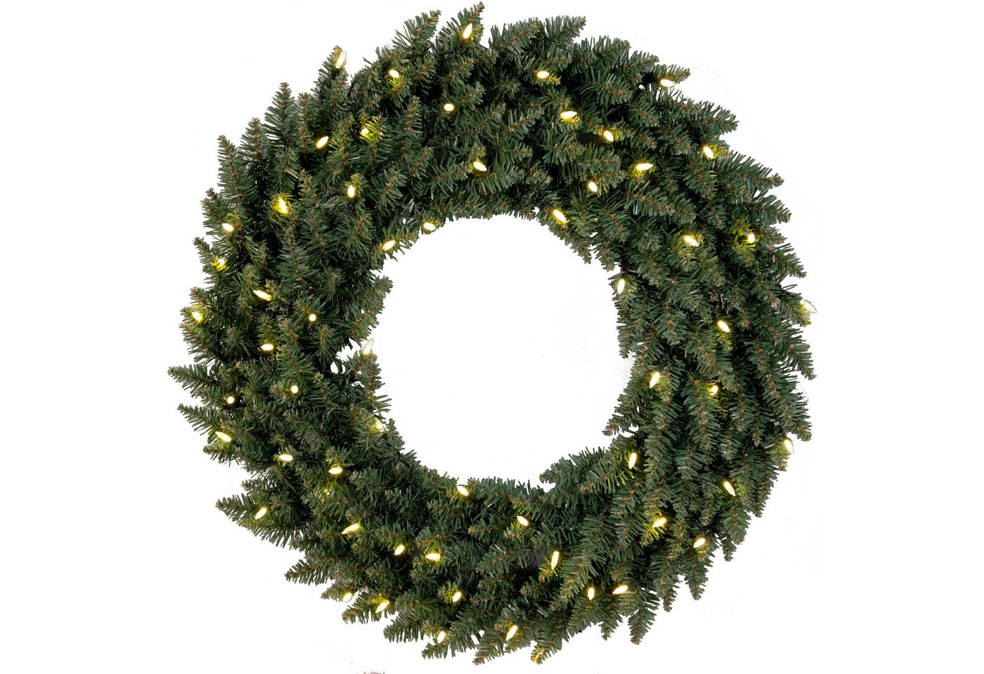 EGLO Dekoobjekt Calgary, LED Weihnachtskranz, Tannengrün für innen u. außen, mit Kabel, Ø 70 cm von EGLO