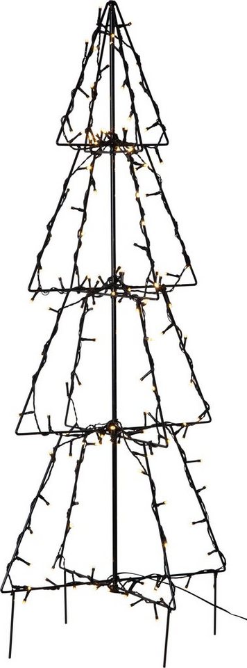 EGLO Dekoobjekt Foldy, LED Weihnachtsbaum mit Erdspieß, Gartendeko mit Kabel, Schwarz, 90 cm von EGLO