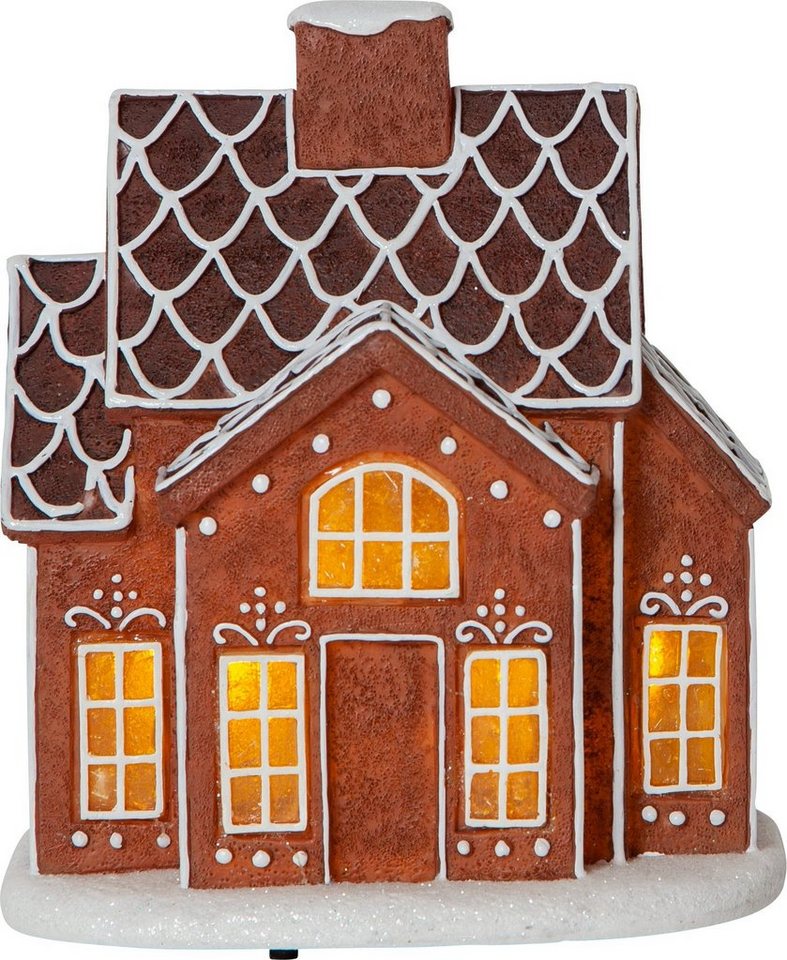 EGLO Dekoobjekt Gingerville, LED Weihnachtsdeko Lebkuchenhaus beleuchtet mit Timer von EGLO