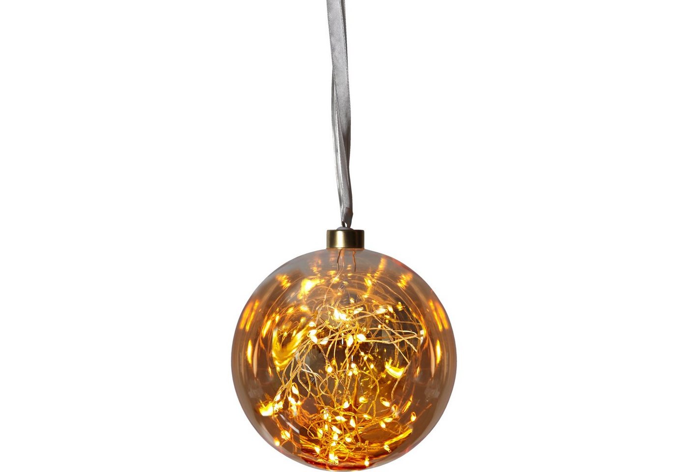 EGLO Dekoobjekt Glow, LED-Weihnachtskugel für Innen, Amber, Strom-Betrieb, Ø 15 cm von EGLO