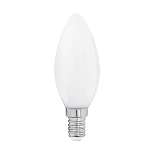 EGLO E14 LED Lampe, Glühbirne Milky in Kerzenform, 4 Watt (entspricht 40 Watt), 470 Lumen, Leuchtmittel Kerze warmweiß, 2700k, Glühlampe C35, Ø 3,5 cm von EGLO