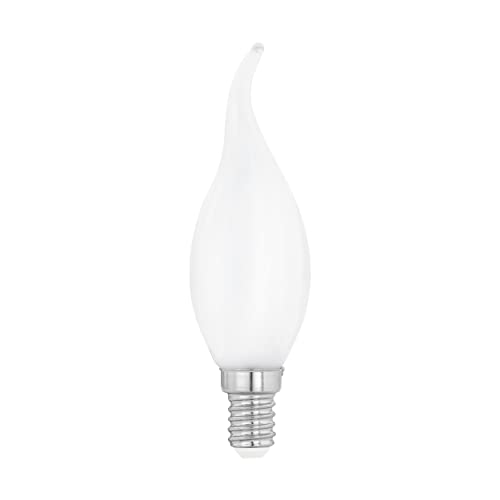 EGLO E14 LED Lampe, Glühbirne Milky in Kerzenform, 4 Watt (entspricht 40 Watt), 470 Lumen, Leuchtmittel Kerze warmweiß, 2700k, Glühlampe CF35, Ø 3,5 cm von EGLO