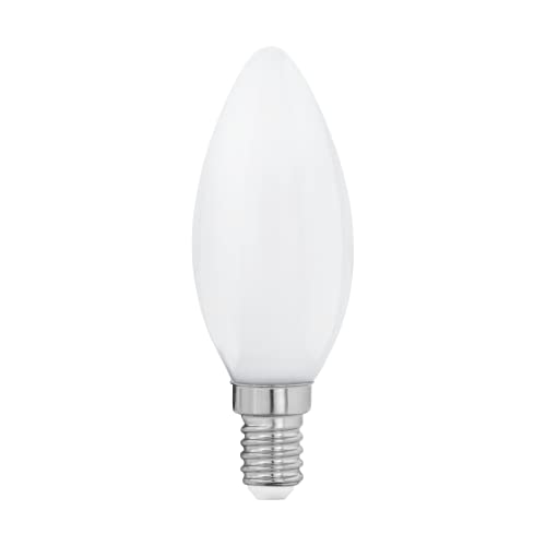 EGLO E14 LED Lampe, Glühbirne Milky in Kerzenform, 7 Watt (entspricht 60 Watt), 806 Lumen, Leuchtmittel Kerze warmweiß, 2700k, Glühlampe C35, Ø 3,5 cm von EGLO