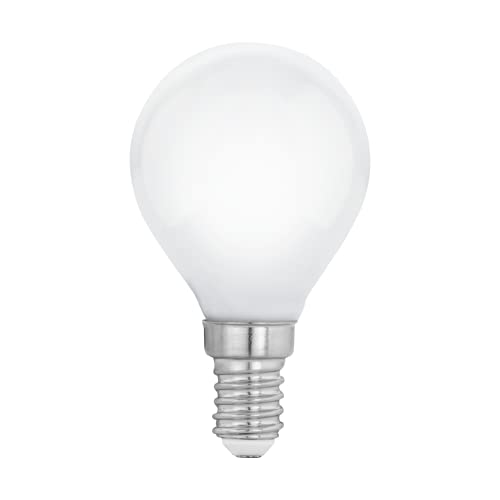 EGLO E14 LED Lampe, Glühbirne Milky in Tropfenform, 7 Watt (entspricht 60 Watt), 806 Lumen, Leuchtmittel Tropfen warmweiß, 2700k, Glühlampe P45, Ø 4,5 cm von EGLO