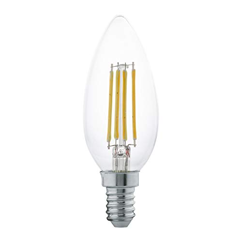 EGLO E14 LED Lampe, Glühbirne klassisch in Kerzenform, Leuchtmittel Kerze für Retro Beleuchtung, 4 Watt (entspricht 32 Watt), 350 Lumen, warmweiß, 2700 K, Edison Birne C35, Ø 3,5 cm von EGLO