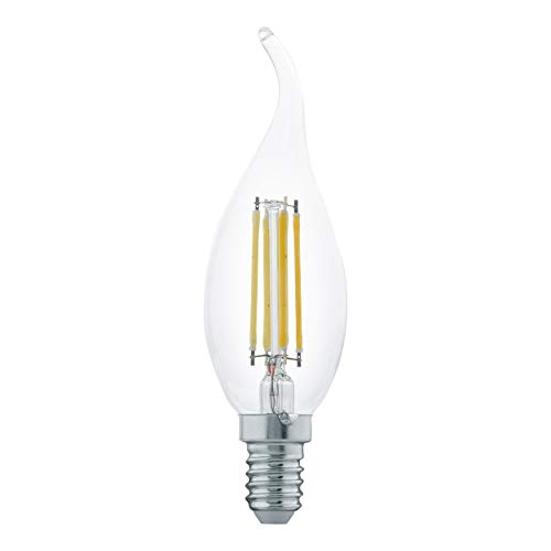 EGLO E14 LED Lampe, Glühbirne klassisch in Kerzenform, Leuchtmittel Kerze für Retro Beleuchtung, 4 Watt (entspricht 32 Watt), 350 Lumen, warmweiß, 2700k, Edison Birne CF35, Ø 3,5 cm von EGLO