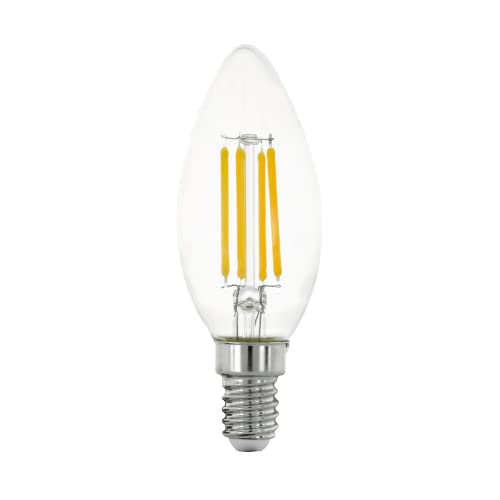 EGLO E14 LED Lampe, Glühbirne klassisch in Kerzenform, Leuchtmittel Kerze für Retro Beleuchtung, 7 Watt (entspricht 60 Watt), 806 Lumen, warmweiß, 2700 K, Edison Birne C35, Ø 3,5 cm von EGLO