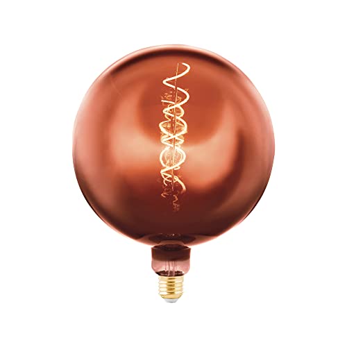 EGLO E27 Globe Lampe dimmbar, Spiral LED Retro Glühbirne Big Size, extra-großes Vintage Deko Leuchtmittel, Kupfer, 4 Watt, 40 Lumen, warmweiß, 1600k, G200, Ø 20 cm EGLO E27 Globe Lampe dimmbar, Spiral LED Retro Glühbirne Big Size, extra-großes Vintage Deko Leuchtmittel, Kupfer, 4 Watt, 40 Lumen, warmweiß, 1600k, G200, Ø 20 cm von EGLO