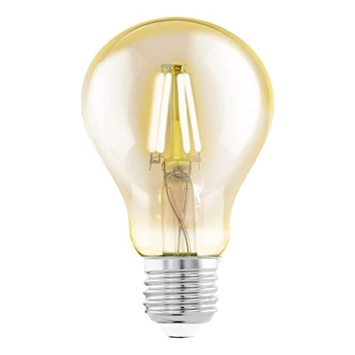 EGLO E27 LED Lampe, Amber Vintage Glühbirne, Leuchtmittel für Retro Beleuchtung, 4 Watt (entspricht 32 Watt), 350 Lumen, warmweiß, 2200k, Edison Birne A75, Ø 7,5 cm von EGLO