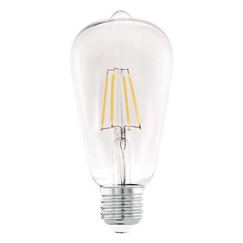 EGLO E27 LED Lampe, Glühbirne klassisch, Leuchtmittel für Retro Beleuchtung, 7 Watt (entspricht 60 Watt), 806 Lumen, warmweiß, 2700k, Edison Birne ST64, Ø 6,4 cm von EGLO