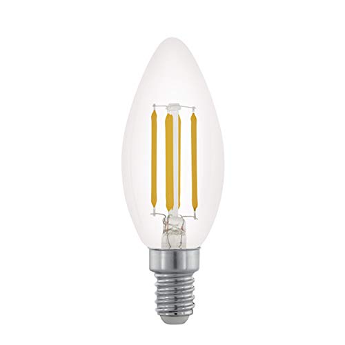 EGLO E27 LED Lampe dimmbar, Glühbirne klassisch in Kerzenform, Leuchtmittel Kerze für Retro Beleuchtung, 4 Watt (entspricht 32 Watt), 350 Lumen, warmweiß, 2700 K, Edison Birne C35, Ø 3,5 cm von EGLO
