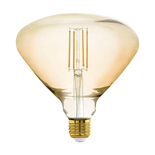 EGLO E27 LED Lampe dimmbar, große Amber Vintage Glühbirne Mid Size, Leuchtmittel für Retro Beleuchtung, 4,5 Watt (entspricht 40 Watt), 470 Lumen, warmweiß, 2200k, Edison Birne, BR150, Ø 15 cm von EGLO