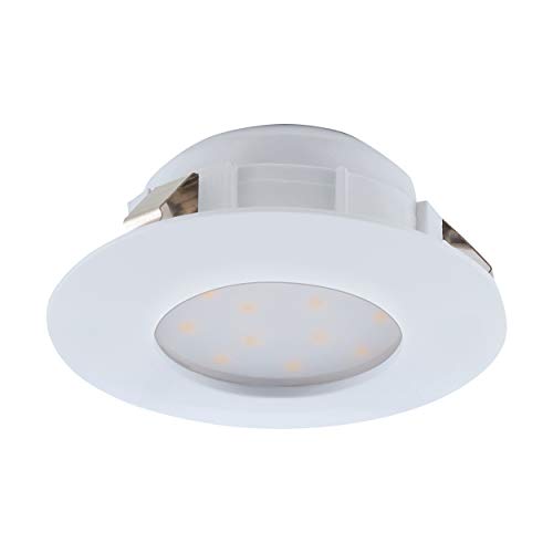 EGLO LED Einbaustrahler Pineda, LED Spot aus Kunststoff, LED Einbauleuchte in Weiß, Einbaustrahler LED flach, Ø 7,8 cm von EGLO