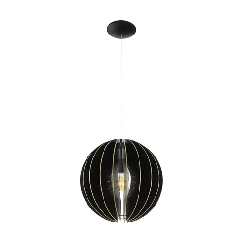 EGLO Hängelampe Fabessa, Pendelleuchte Esstisch, Stahl in schwarz, Holz in schwarz, gold E27 Fassung EGLO Hängelampe Fabessa, Pendelleuchte Esstisch, Stahl in schwarz, Holz in schwarz, gold E27 Fassung von EGLO