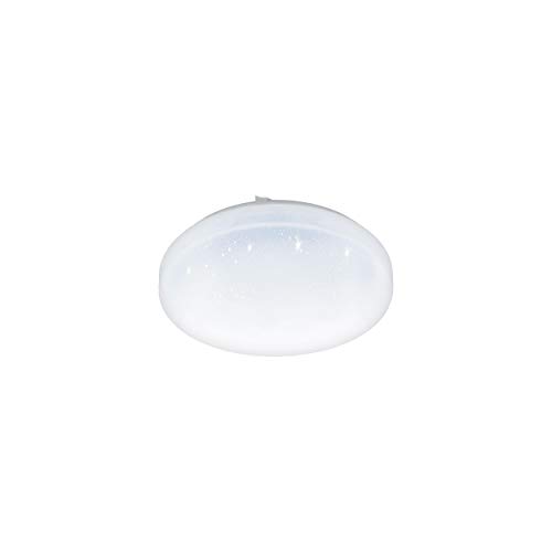 EGLO LED Deckenlampe Frania-S, 1 flammige Deckenleuchte mit Sternenhimmel-Effekt, Material: Stahl, Kunststoff, Farbe: Weiß, Ø: 28 cm von EGLO