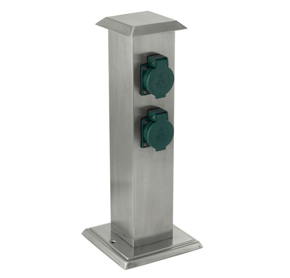 EGLO Gartensteckdose 90748 EGLO Park 4 Gartensteckdosensäule Edelstahl silber-grün EGLO Gartensteckdose 90748 EGLO Park 4 Gartensteckdosensäule Edelstahl silber-grün von EGLO