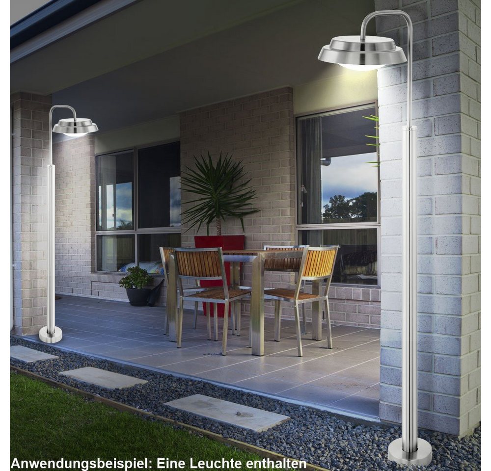 EGLO LED Außen-Stehlampe, Leuchtmittel inklusive, Warmweiß, Design LED Außen Steh Lampe Edelstahl Stand Veranda Garten von EGLO