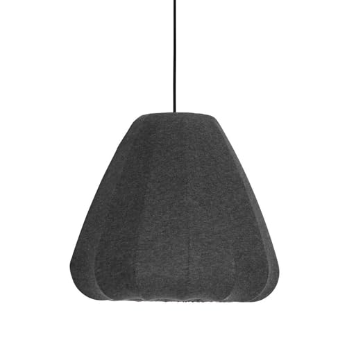 EGLO Hängelampe Barlaston, 1-flammige Pendelleuchte über Esstisch, Esszimmerlampe aus Textil in Grau und Metall in Schwarz, Hängeleuchte mit E27 Fassung, Ø 35 cm von EGLO