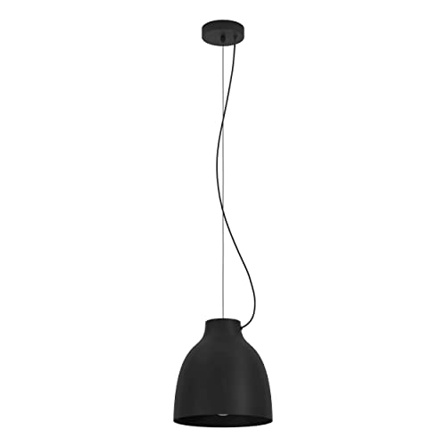 EGLO Hängelampe Camasca, Esstisch Pendelleuchte 1-flammig, höhenverstellbare Esszimmerlampe aus Metall in Schwarz, Hängeleuchte mit E27 Fassung von EGLO