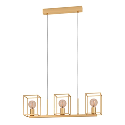 EGLO Hängelampe Cumiole, Esstisch Pendelleuchte 3-flammig, elegante Esszimmerlampe aus Metall in Gold, Hängeleuchte mit E27 Fassung von EGLO