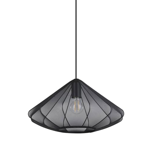 EGLO Hängelampe Dolwen, Pendelleuchte über Esstisch, Esszimmerlampe Japanisch, Stoff Lampenschirm und Metall in Schwarz, E27 Fassung, Ø 42,5 cm EGLO Hängelampe Dolwen, Pendelleuchte über Esstisch, Esszimmerlampe Japanisch, Stoff Lampenschirm und Metall in Schwarz, E27 Fassung, Ø 42,5 cm von EGLO