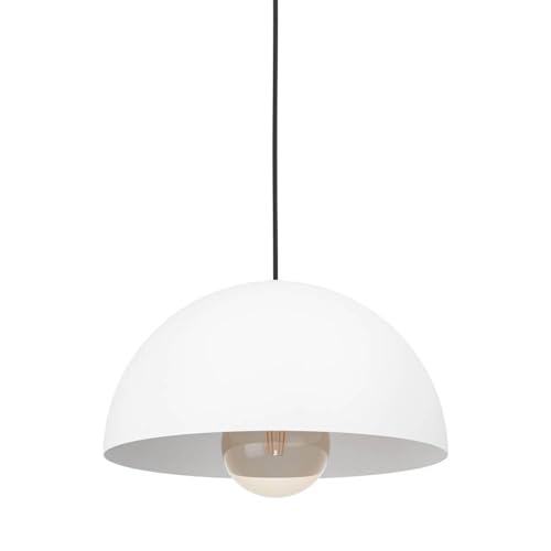 EGLO Hängelampe Gaetano, Pendelleuchte über Esstisch, Esszimmerlampe aus Metall in Weiß, Hängeleuchte mit E27 Fassung, Ø 30 cm von EGLO