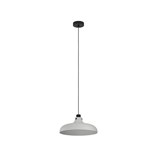 EGLO Hängelampe Matlock, Esstisch Pendelleuchte 1-flammig, Industrial Esszimmerlampe aus Metall in Grau und Schwarz, Hängeleuchte mit E27 Fassung von EGLO