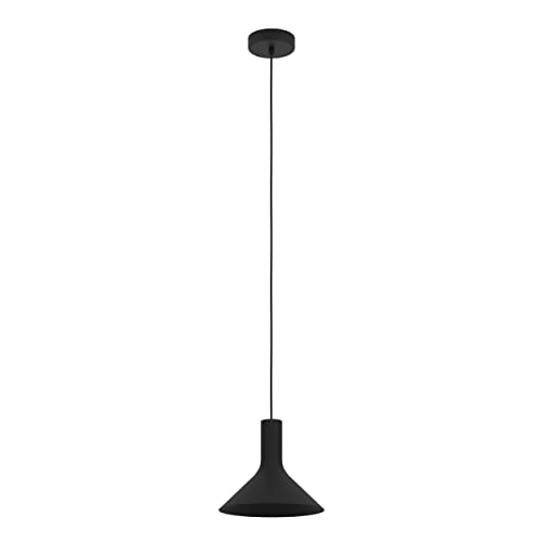 EGLO Hängelampe Morescana, Esstisch Pendelleuchte 1-flammig, Esszimmerlampe New Nordic aus Metall in Schwarz, Hängeleuchte mit E27 Fassung von EGLO