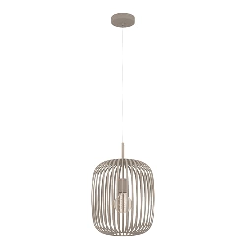 EGLO Hängelampe Romazzina, Esstisch Pendelleuchte 1-flammig, Esszimmerlampe aus Metall in Sandfarben, Hängeleuchte mit E27 Fassung von EGLO