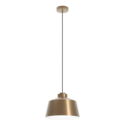 EGLO Hängelampe Southery, Esstisch Pendelleuchte 1-flammig, elegante Esszimmerlampe aus brüniertem und weißem Metall, Hängeleuchte mit E27 Fassung von EGLO