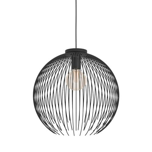EGLO Hängelampe Venezuela, Pendelleuchte über Esstisch, runde Esszimmerlampe aus Metall in Schwarz, Hängeleuchte mit E27 Fassung, Ø 40 cm von EGLO