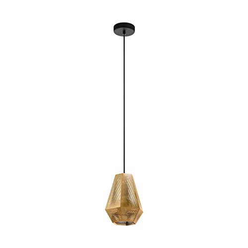 EGLO Pendelleuchte Chiavica1, 1 flammige Hängelampe Industrial, Vintage, Hängeleuchte aus Stahl in Messing, Esstischlampe, Wohnzimmerlampe hängend mit E27 Fassung, Ø 20,5 cm EGLO Pendelleuchte Chiavica1, 1 flammige Hängelampe Industrial, Vintage, Hängeleuchte aus Stahl in Messing, Esstischlampe, Wohnzimmerlampe hängend mit E27 Fassung, Ø 20,5 cm von EGLO