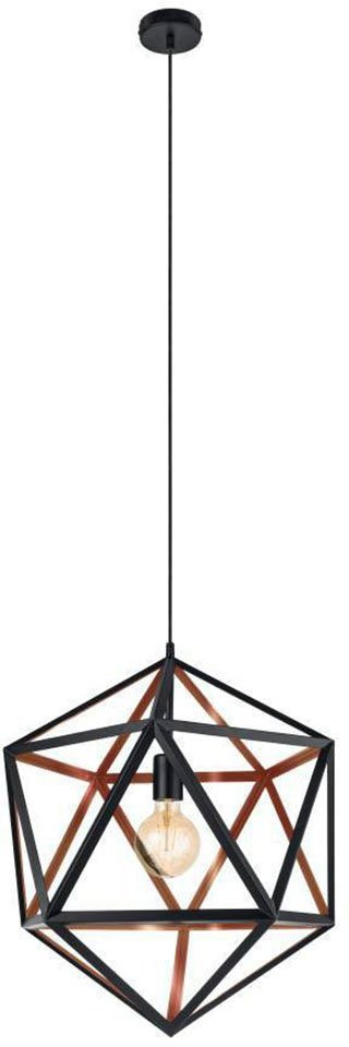 EGLO Hängeleuchte EMBLETON, ohne Leuchtmittel, Hängelampe, Hängeleuchte aus Stahl in Schwarz, E27 Fassung, Ø 46 cm von EGLO