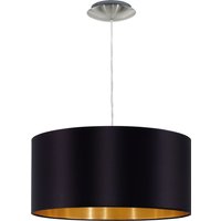 EGLO Hängeleuchte "MASERLO Hängelampe, schwarz, gold, silber, Stoff, elegant, modern" E27 Pendelleuchte, Pendellampe, Wohnzimmer, Esszimmer, gemütlich, 110x38cm EGLO Hängeleuchte "MASERLO Hängelampe, schwarz, gold, silber, Stoff, elegant, modern" E27 Pendelleuchte, Pendellampe, Wohnzimmer, Esszimmer, gemütlich, 110x38cm von EGLO