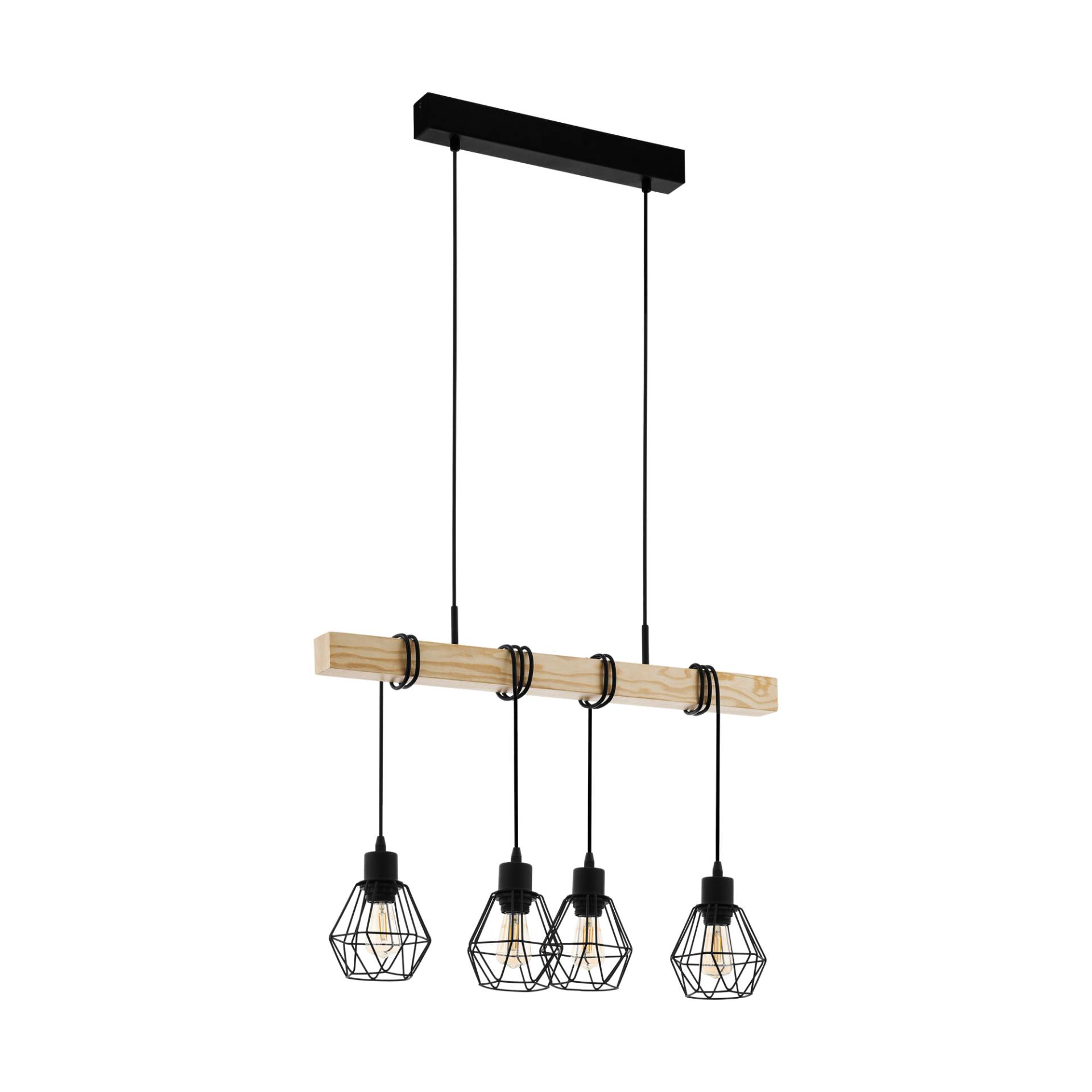 EGLO Hängeleuchte 'Townshend 5' Eiche schwarz 70 cm EGLO Hängeleuchte 'Townshend 5' Eiche schwarz 70 cm von EGLO