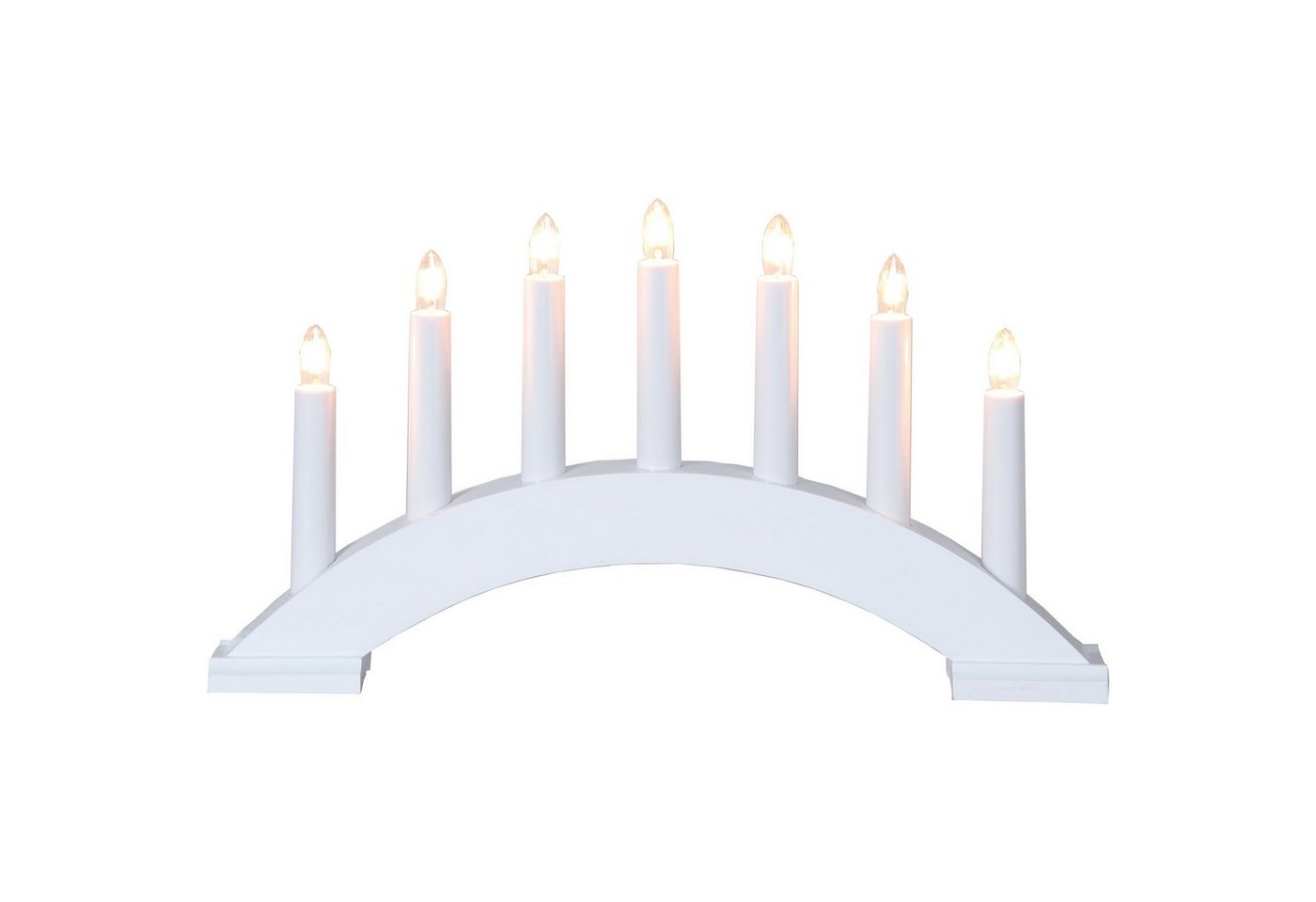 EGLO Kerzenständer Bea, Lichterbogen Weihnachten mit 7 Kerzen, gebogen, weiß mit Kabel von EGLO
