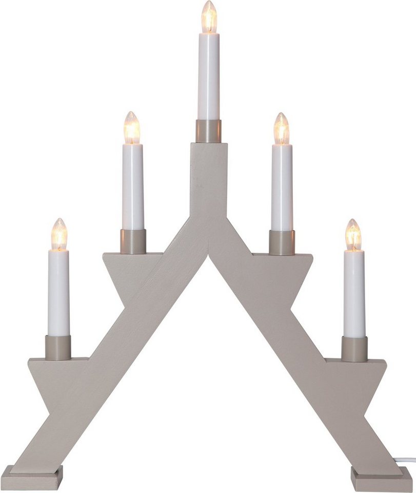 EGLO Kerzenständer Zack, Lichterbogen Weihnachten 5-flammig, Fensterleuchter mit Kabel, 41 cm von EGLO
