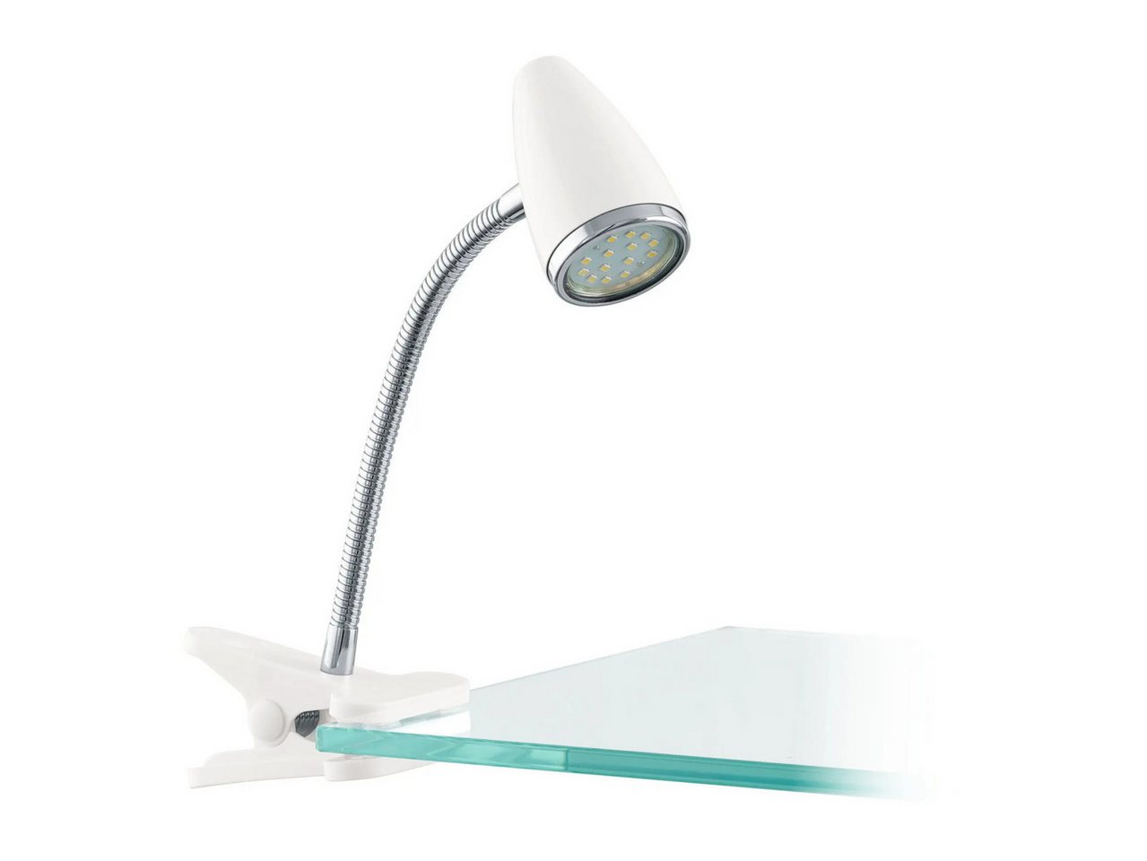 EGLO Klemmleuchten Eglo Klemmleuchte Riccio 1 GU10 weiß chrom Stahl EGLO Klemmleuchten Eglo Klemmleuchte Riccio 1 GU10 weiß chrom Stahl von EGLO