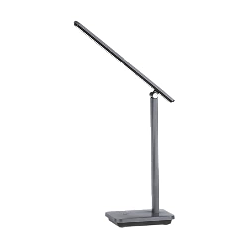 EGLO LED Akku Tischlampe Iniesta, aufladbare Nachttischlampe touch dimmbar, Schreibtischlampe Büro mit USB Ladefunktion, Kunststoff in Grau und Schwarz, warmweiß-kaltweiß von EGLO