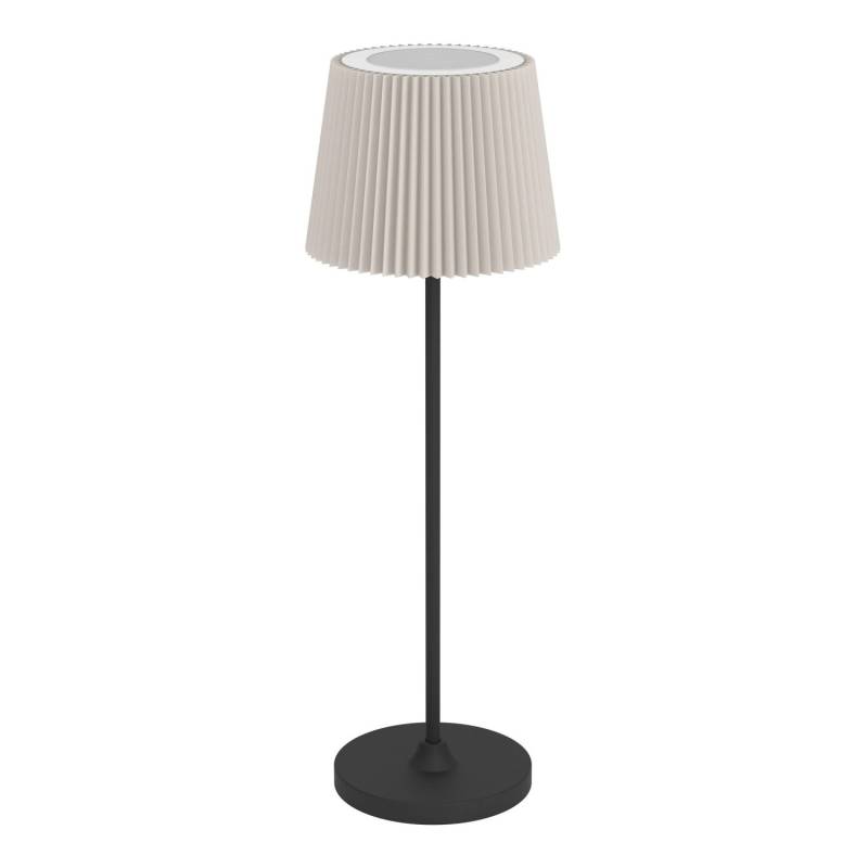 EGLO LED Akku Tischleuchte LEONERO Schwarz/Beige kabellos Touchdimmer H 370mm von EGLO