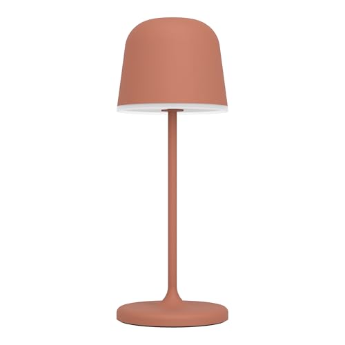 EGLO LED Akku Tischleuchte außen Mannera-S, kabellose Outdoor Tischlampe touch dimmbar, Außenleuchte mit Erdspieß, Alu, Stahl in rot, IP54 von EGLO