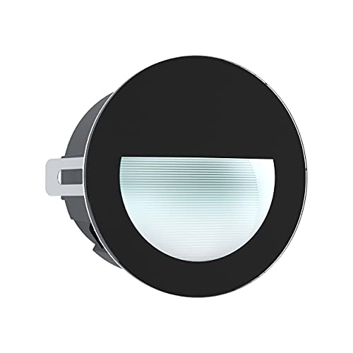 EGLO LED Außen Einbauleuchte Aracena, LED Einbaustrahler aus Glas, Kunststoff, Aluminium in Schwarz und Klar, Außenlampe, LED Wand Einbaulampe neutralweiß, IP64, Ø 12,5 cm von EGLO