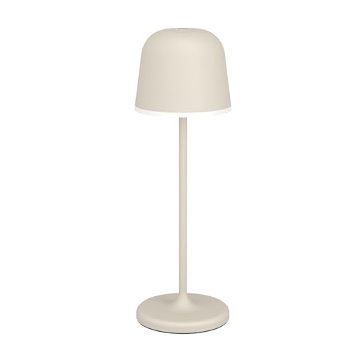 EGLO LED Außen-Tischlampe Mannera, Nachttischlampe Touch dimmbar, Outdoor Tischleuchte aus Metall in Sandfarben und Kunststoff Weiß, Lampe Schlafzimmer warmweiß, IP54 von EGLO