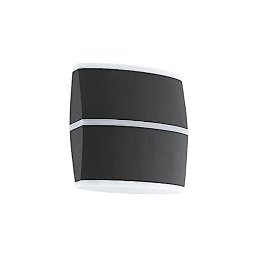 EGLO LED Außen-Wandlampe Perafita, 2 flammige Außenleuchte, Wandleuchte aus Aluguss und Kunststoff, Farbe: Anthrazit, weiß, IP44 von EGLO