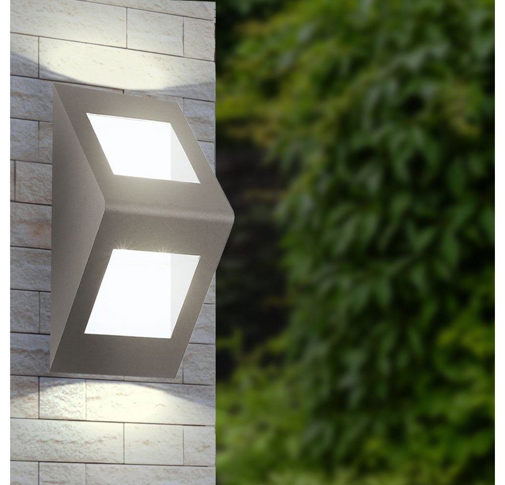 EGLO Außen-Wandleuchte, Leuchtmittel inklusive, Warmweiß, 19 Watt LED Außen Leuchte Haus Wand Beleuchtung Hof Up Down von EGLO