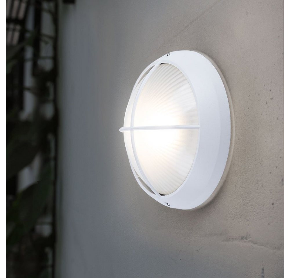 EGLO Außen-Wandleuchte, Leuchtmittel inklusive, Warmweiß, LED Wand Leuchte Außen Strahler runde Fassaden Lampe Struktur von EGLO
