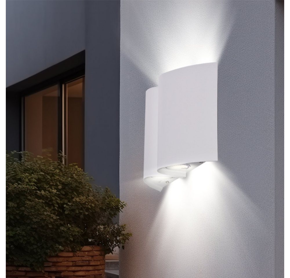 EGLO Außen-Wandleuchte, Leuchtmittel inklusive, Warmweiß, Wandleuchte Wandlampe Hauswandleuchte Wetterfest weiß LED von EGLO