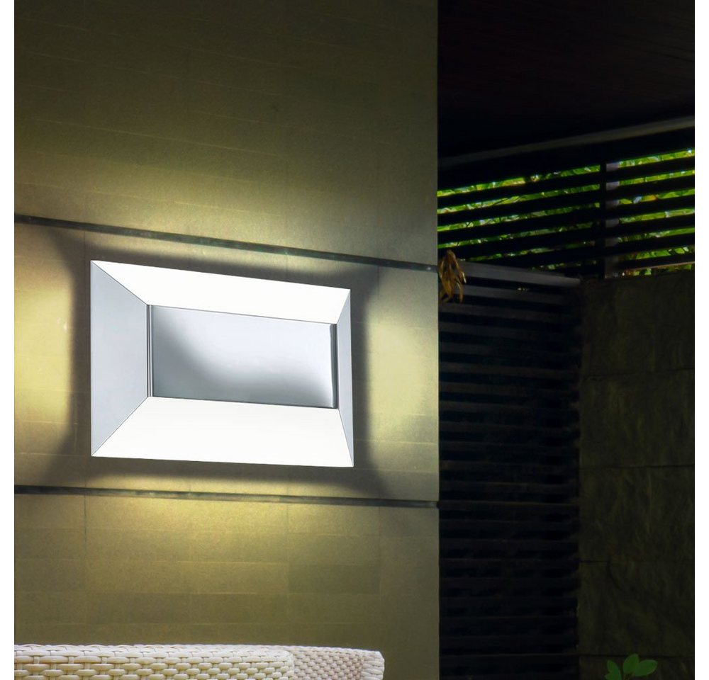 EGLO Außen-Wandleuchte, Leuchtmittel inklusive, Warmweiß, LED Außen Wand Leuchte Garage Haus Lampe Weg Beleuchtung IP44 Chrom von EGLO