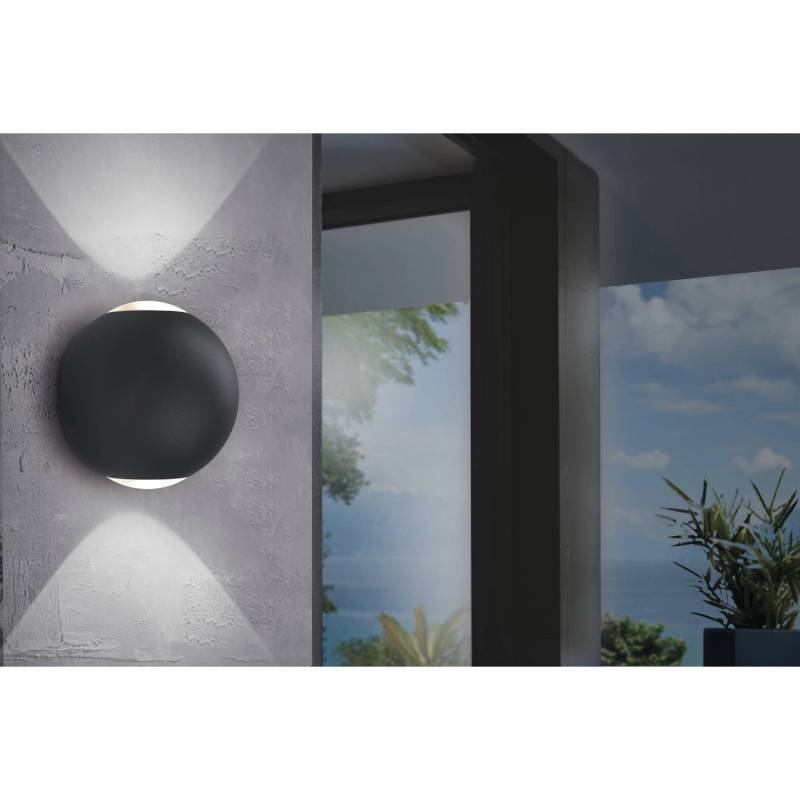 EGLO LED Außen Wandleuchte ABUGO Schwarz IP54 von EGLO